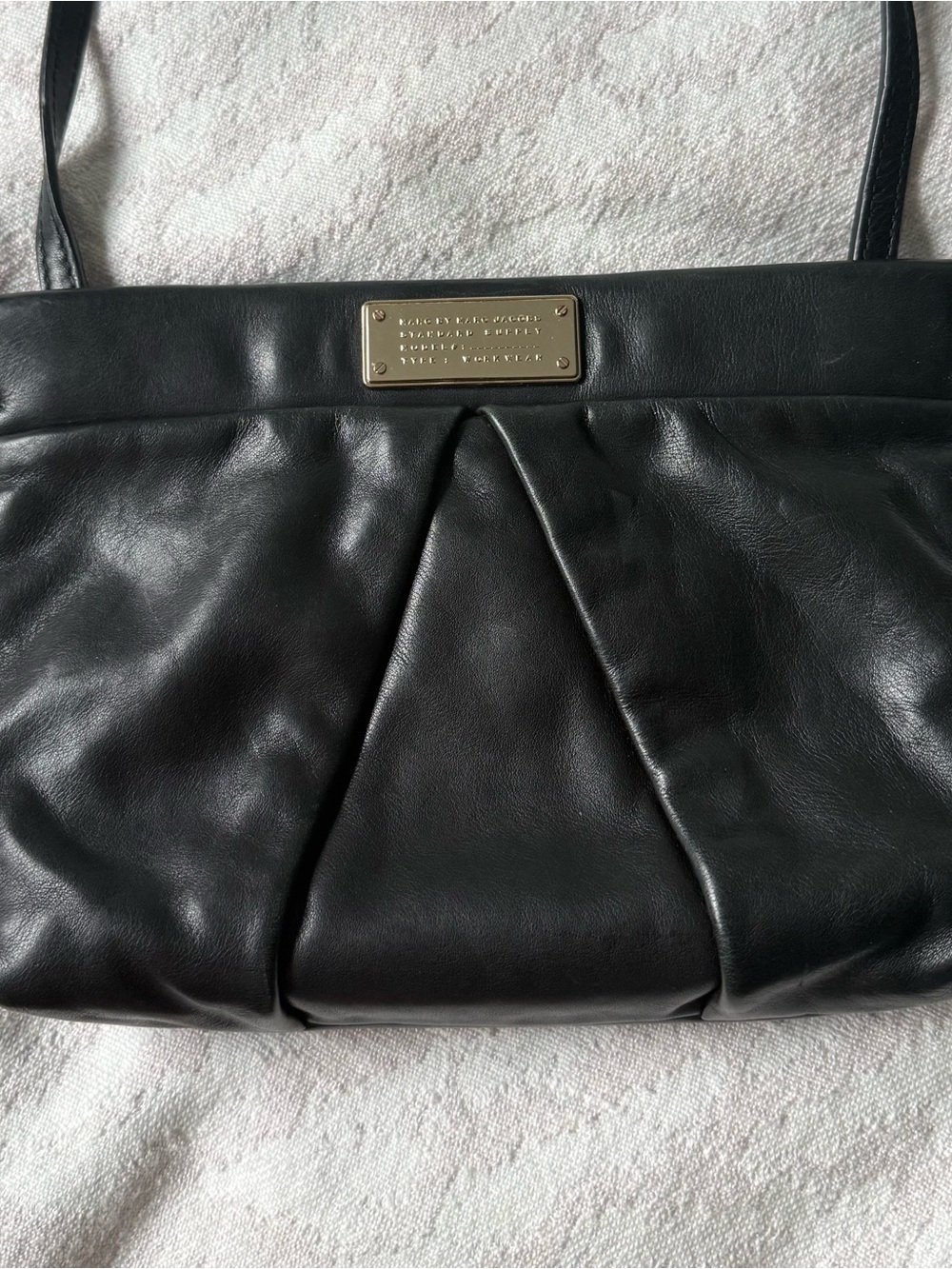Marc by Marc Jacobs Marchive Cross/Body Black Cow Leather with Gold Plaque